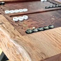 عسلی تخته نرد (یک تکه) چوب چنار و رزین