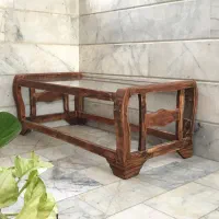 میز تمام چوب گردویی همراه با شیشه