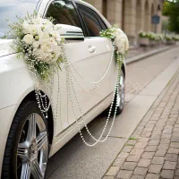 گل آرایی ماشین عروس و دسته گل ..