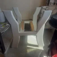 پایه میز نهار خوری ۴ نفره با شیشه بیضی