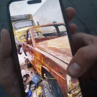 پاترول مدل ۷۷ به رنگ سفید آتش سوزی شده