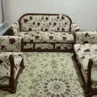 مبل راحتی با دسته چوبی شش نفره