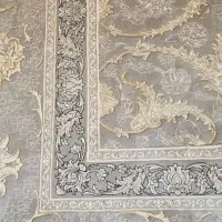 فرش ۱۲۰۰ شانه ۹ متری سیلور گل برجسته محتشم کاشان