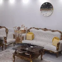 مبل چوبی  استیل ۷نفره  همراه ناهار خوری ۴نفره