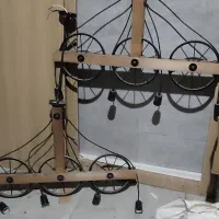 لوسترمدرن چوبی چهار وتک شعله|لوستر و چراغ آویز|رباطکریم, نصیرشهر|دیوار