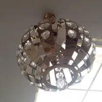 یک جفت لوستر استیل رنگ ثابت با کریستالهای خارجی