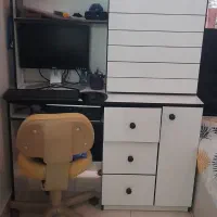 میز کامیوتر و کتابخانه تمام ام دی اف