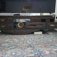 میز تی وی منبت کاری تمام چوب