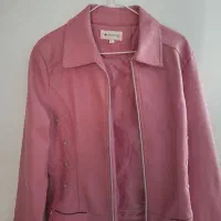 کت چرم صورتی