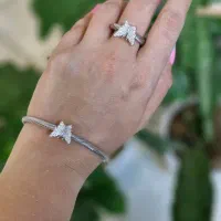 ست دستبند انگشتر پروانه