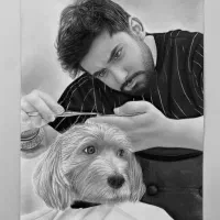 نقاشی سیاهقلم|تابلو، نقاشی، عکس|تهران, استاد معین|دیوار