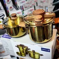 زودپز کرکماز دو قلو استیل طلایی 5/7 لیتر|ظروف پخت‌وپز|فردیس, منظریه|دیوار