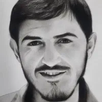 طراحی سیاه‌قلم چهره شهید مهدی زین‌الدین