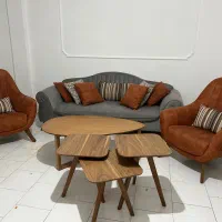 مبل ۵ نفره با عسلی ها و میز جلو