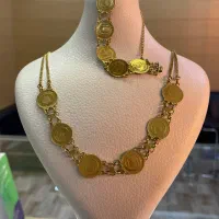 دستبند و گردنبند سکه ایی ۲۲ عیار