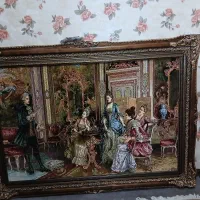 تابلو فرش ماشینی  طرح فرانسوی شاعر جوان