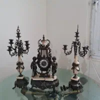 ست شمعدان آنتیک و ساعت