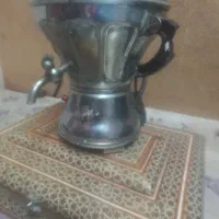 سماور قدیمی کوچک و جاقرانی خاتم کاری