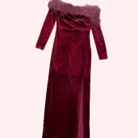 لباس مجلسی مخمل جگری بسیار زیبا