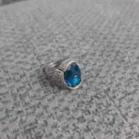 انگشتر طرح الماسی رنگ آبی