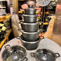 سرویس قابلمه چدن گرانیت 14 پارچه با ضمانت