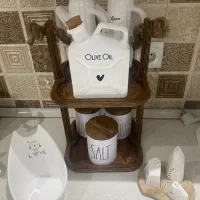 ست اکسسوری و پاسماوری سرامیکی چوبی