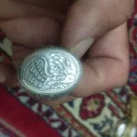 انگشتر تمام نقره کار دست و قلم