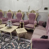 مبل سلطنتی 7نفره بسیار خوب تازه نشیمن هاش پر کردم|مبلمان خانگی و میز عسلی|قم, سید معصوم|دیوار
