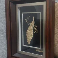 تابلو طاووس پوششی از طلای ۲۴ عیار