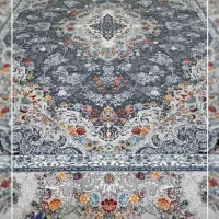 فرش کلکسیونی ۷۰۰ شانه واقعی  رنگ دودی و فیلی
