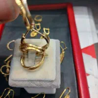 گشواره حلقه طلا بدون اجرت فقط ۳ درصد زرگری وفائی|بدلیجات|تبریز, |دیوار