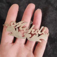 زنجیر و پلاک نقره اسم مهدی