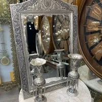 آینه و شمعدان آبکاری نقره