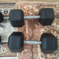 کاره دمبل 15کیلوی و5کیلویی 6ضلعی