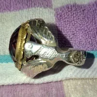 انگشتر نقره با رکاب طرح دو کبوتر قرینه