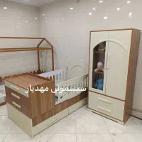 تخت کمد کودک مدل نهال کرم رنگ|تخت و صندلی بچه|رامسر, |دیوار