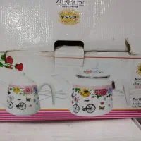 کتری و قوری لعابی مارک راسا|قوری، کتری، قهوه‌ساز دستی|یزد, |دیوار