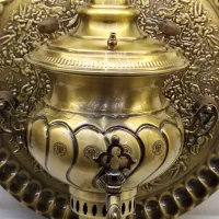 سماور زغالی zar طرح قدیمی سماور ذغالی gol|کلکسیون اشیاء عتیقه|اصفهان, نقش جهان|دیوار