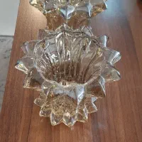 شیشه کریستال طرح لاله خطی شامپاینی لوستر|لوستر و چراغ آویز|کرج, باغستان|دیوار