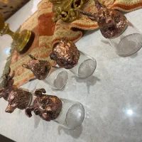 یک دست شات کریستال سر حیوانات|ظروف سرو و پذیرایی|تبریز, |دیوار