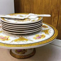 کریستال والتر گل لاله لیلی و مجنون طلاکوب آجیل|ظروف سرو و پذیرایی|مشهد, امام رضا (ع)|دیوار