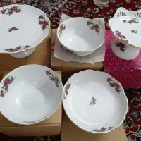 ۱۲ تا کاسه ابگوشتخوری چینی گلسرخی نونو ۶۸۰۰