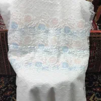 پرده تور گلدار