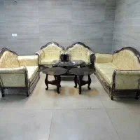 مبل کلاسیک فندوقی با کاور و جلومبلی