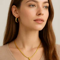 ست زنجیر ماری و گوشواره حلقه‌ای