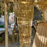 لوستر دوبلکس طلایی ۳ متر