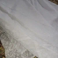 چادر سفید حریر گل مخمل