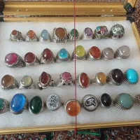 انگشتر نقره عقیق شجر فیروزه یاقوت|جواهرات|ارومیه, |دیوار