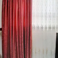 فروش ویژه پرده توری طرح‌دار + یالان (بسیار تمیز)