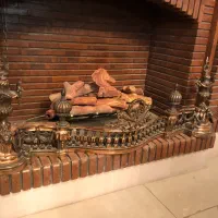 گارد شومینه برنزی همراه منقل گازی|بخاری، هیتر، شومینه|قم, سالاریه|دیوار